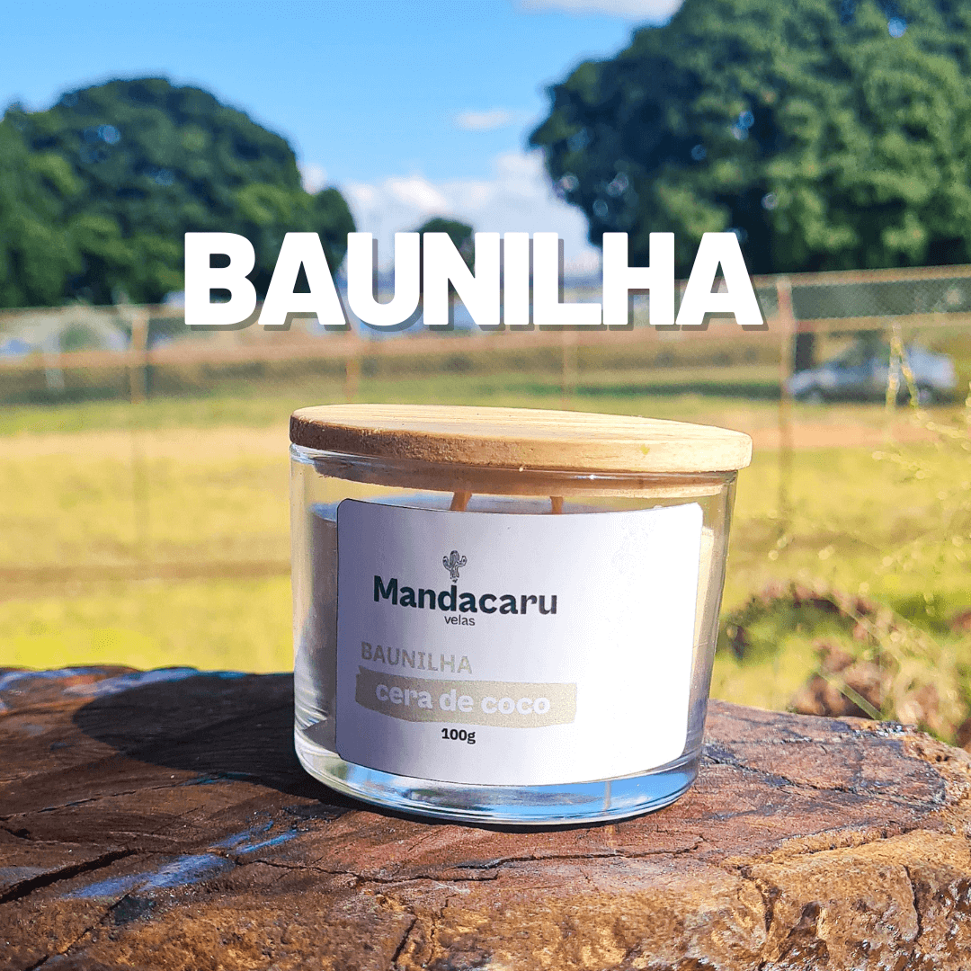 Vela Aromática Baunilha | 105g | Cera de Coco