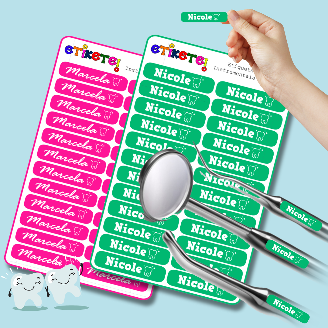 Kit Adesivos Autoclave Dentista Instrumentais.