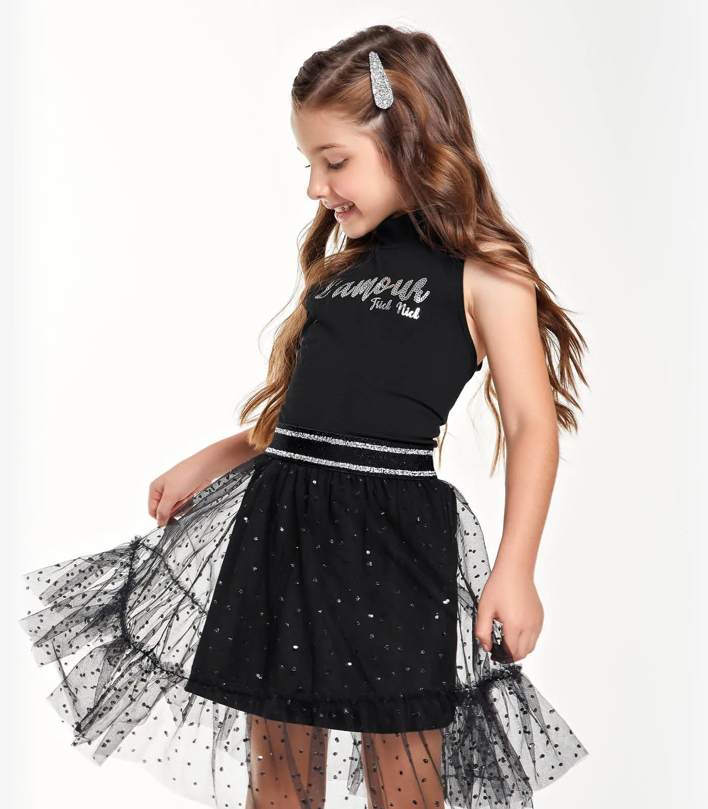 Conjunto Infantil Regata Com Saia Trick Nick Preto