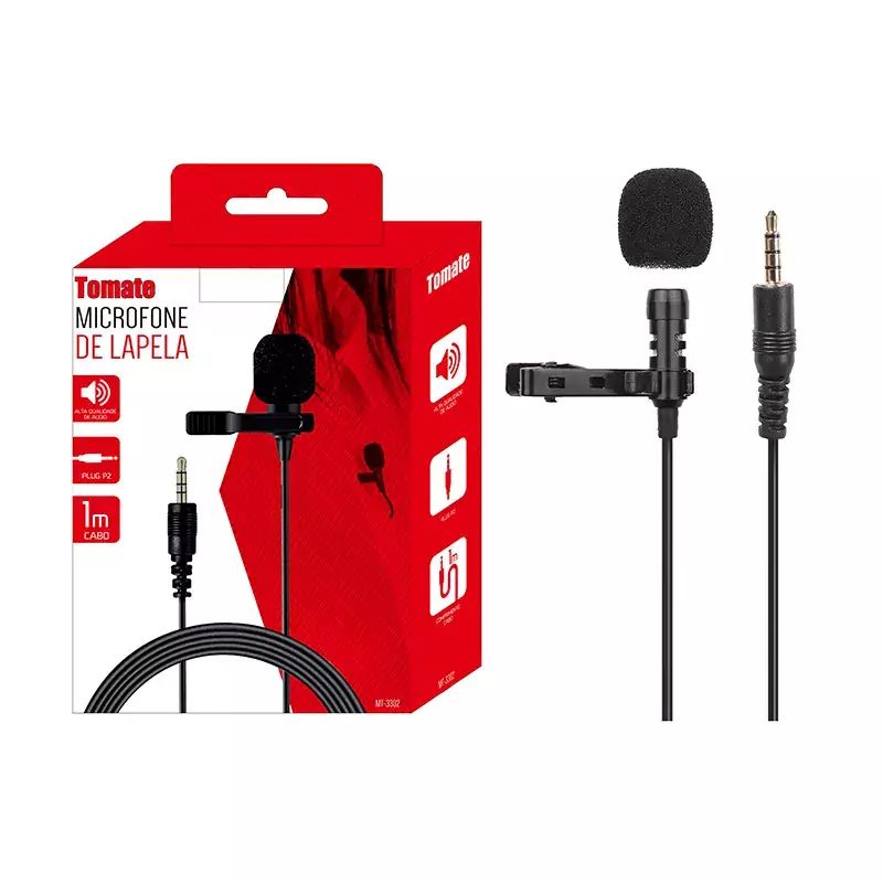 Microfone Lapela Tomate Mt3302