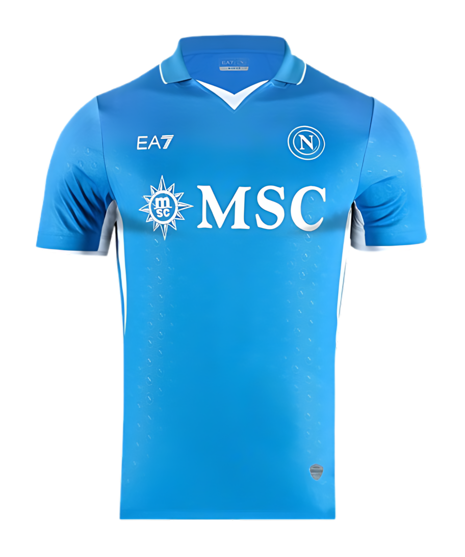 Camisa Napoli I 24/25 Torcedor EA7 Mascuina - Azul e branca