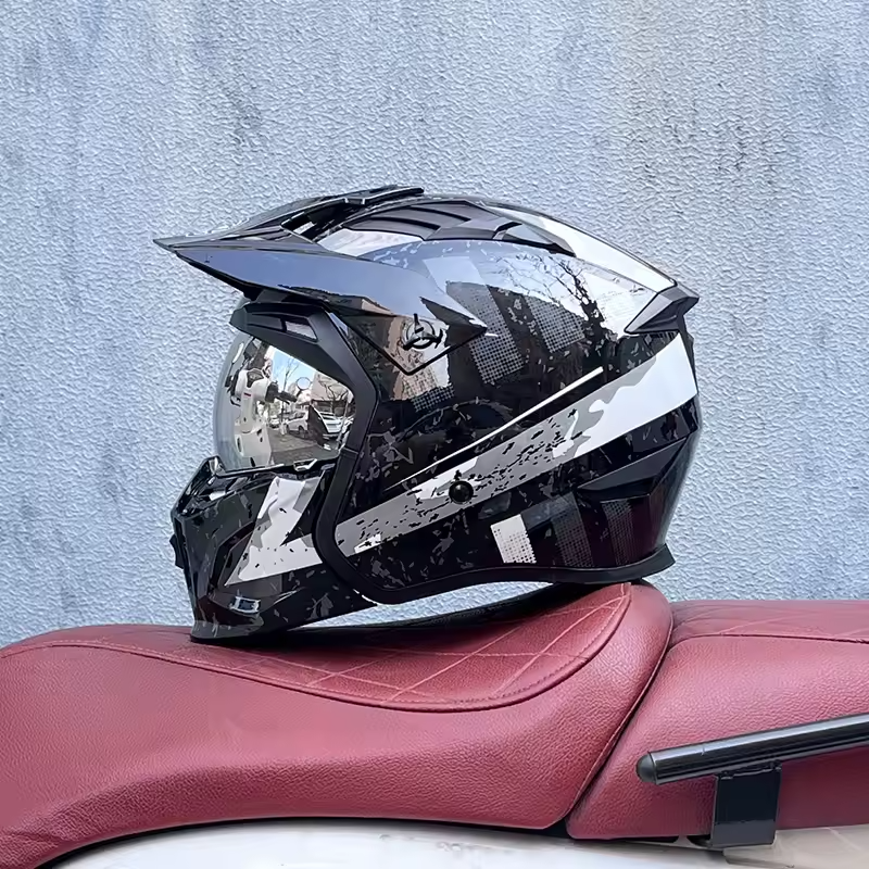 Capacete Retro DOT Aprovado para Motociclismo