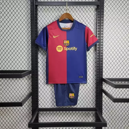 Kit Infantil Barcelona I 24/25 - Nike - Azul e vermelho