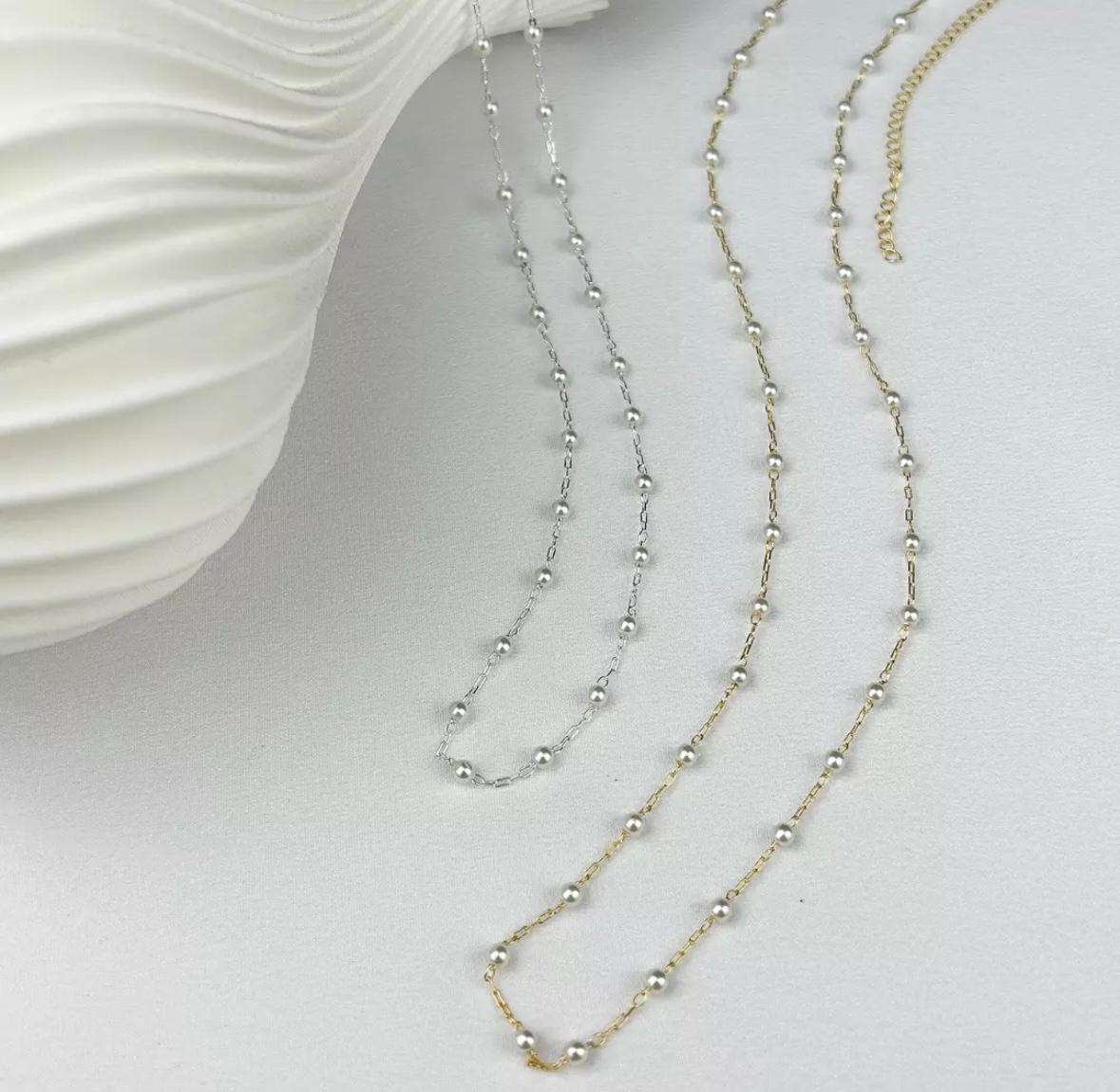 Colar longo Perólas