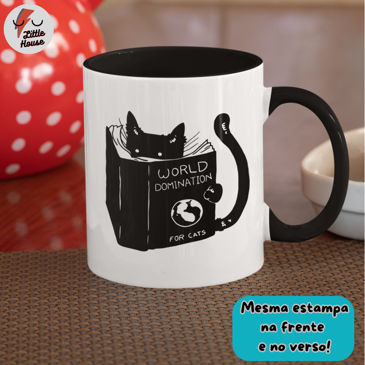 Caneca Gato Gatinho Engraçado World Domination