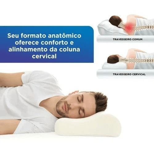 Travesseiro Cervical Ortopédico Pillow - Com Terapia Magnética e ...