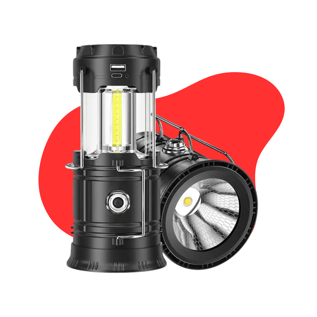 Lanterna Lampião Retro Recarregável Led Lampião Solar Camping Pesca Mecanico