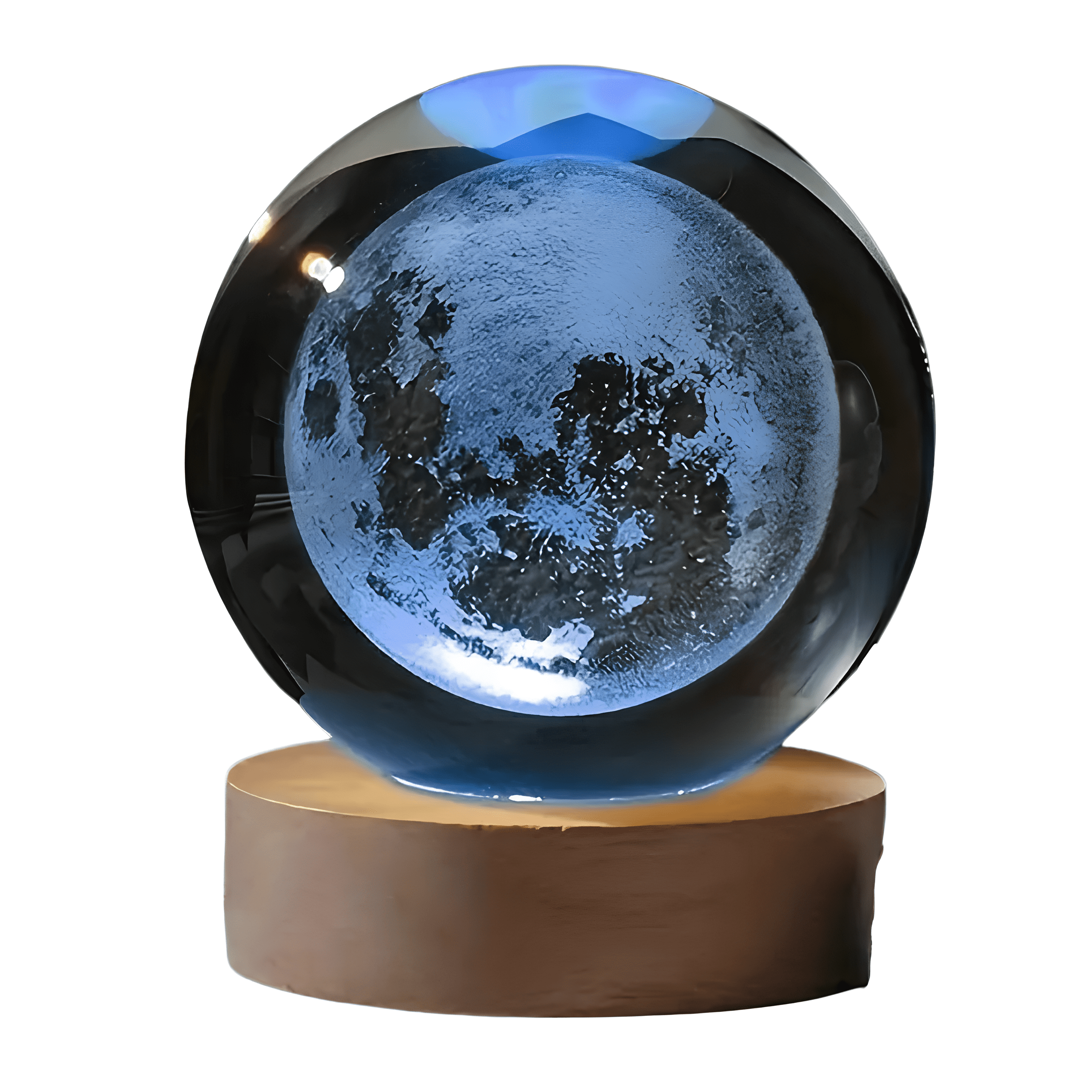 Luminária De Mesa Bola De Cristal Vidro 3d Decoração