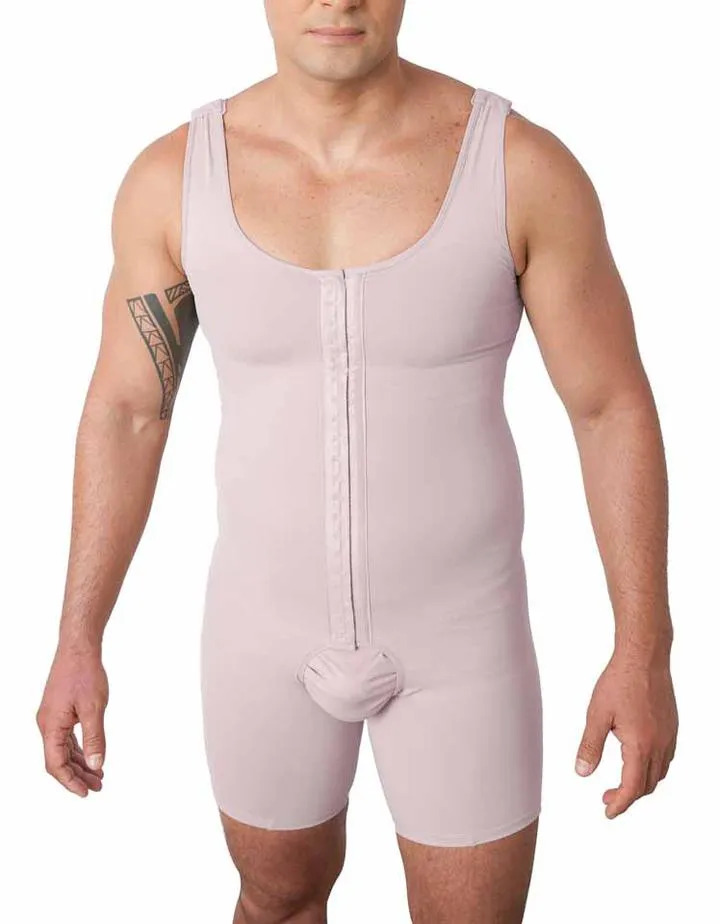 Modelador macaquinho masculino alça regata com abertura frontal