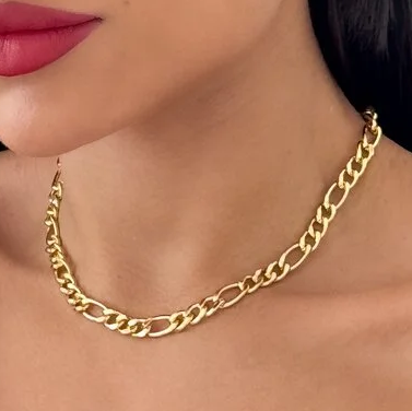 Colar Elo  3x1- Folheado a Ouro 18k