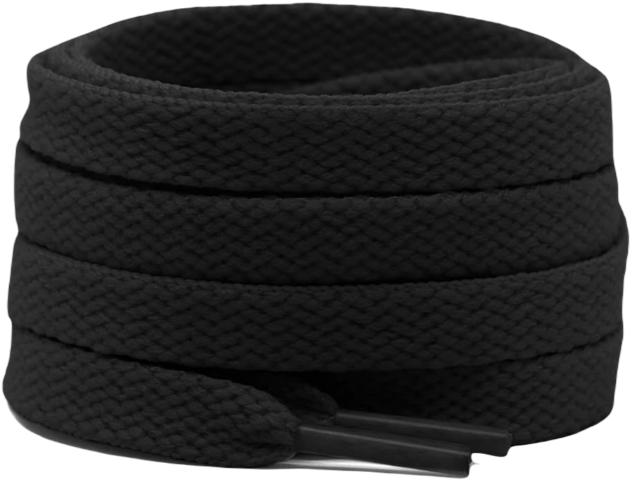 Cadarço Chato Preto Par 70cm 90cm 120cm 150cm - Infantil e adulto - Poliéster