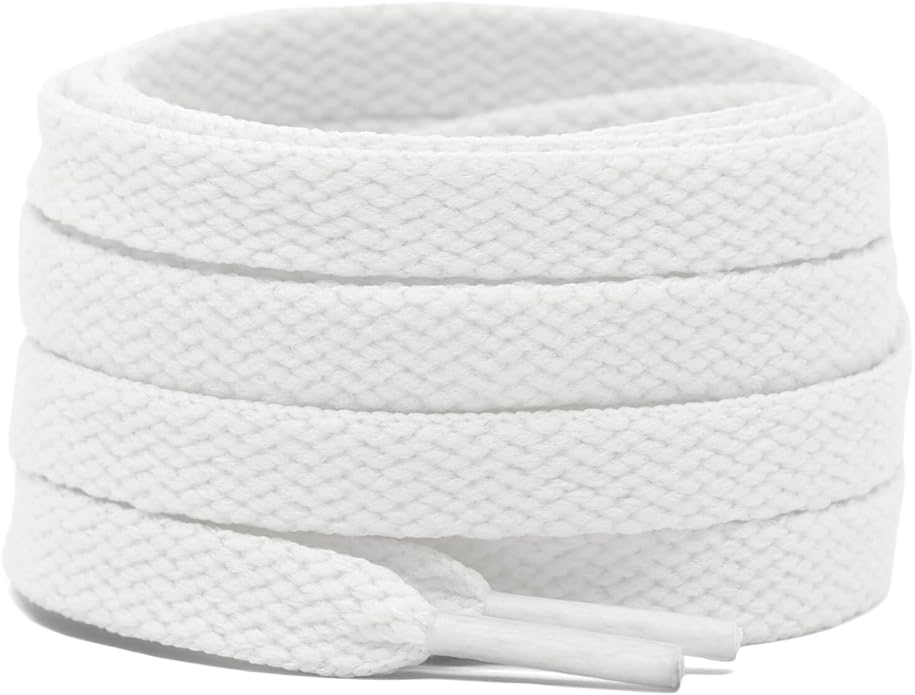 Cadarço Chato Branco Par 70cm 90cm 120cm 150cm - Infantil e adulto - Poliéster