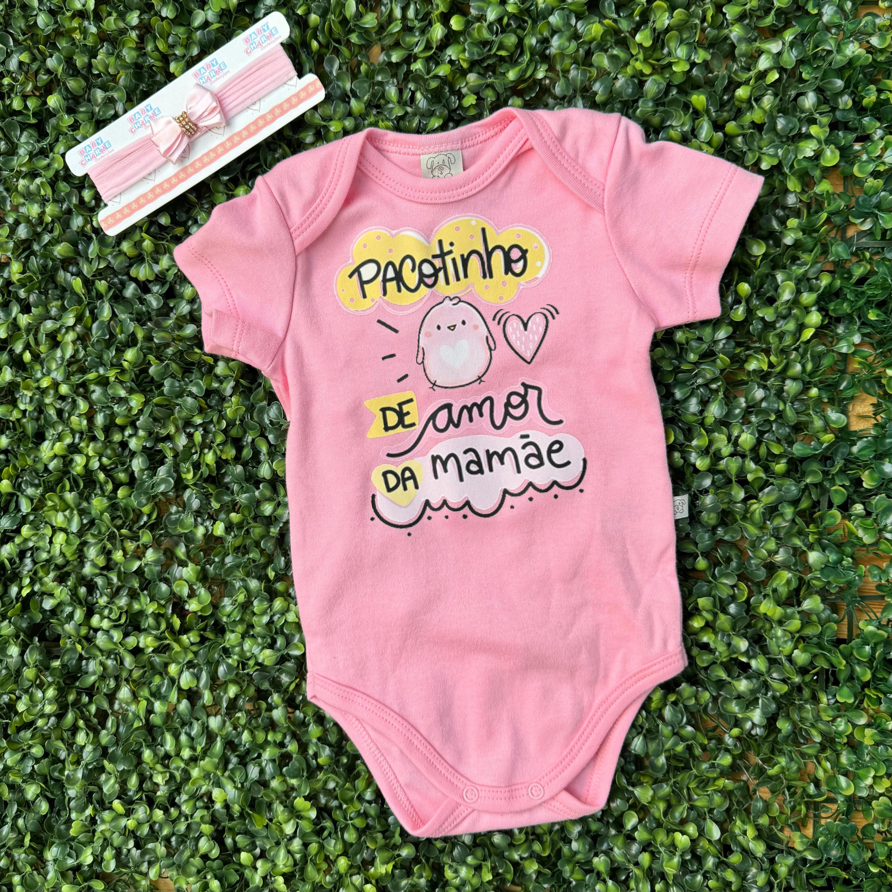 Body  Pacotinho de Amor da Mamãe  + Tiara de Brinde