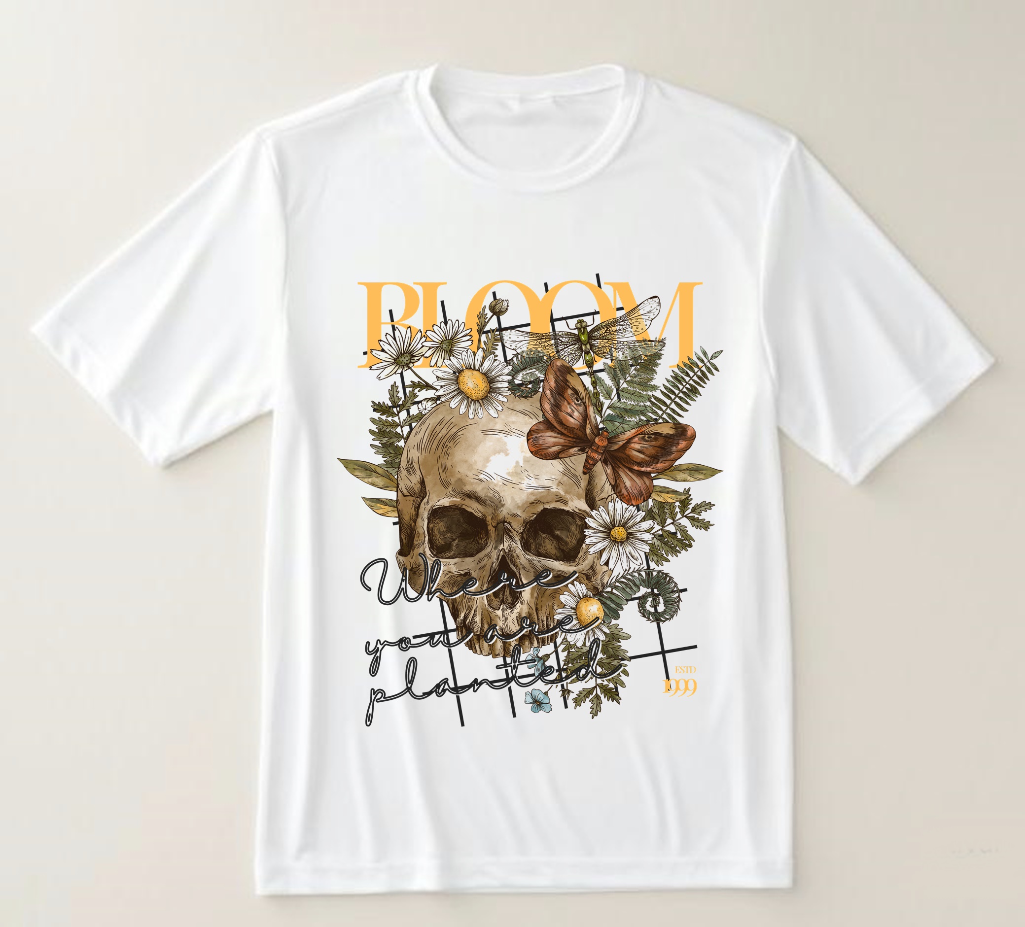 Camiseta Bloom Skull   Arte e Renascimento