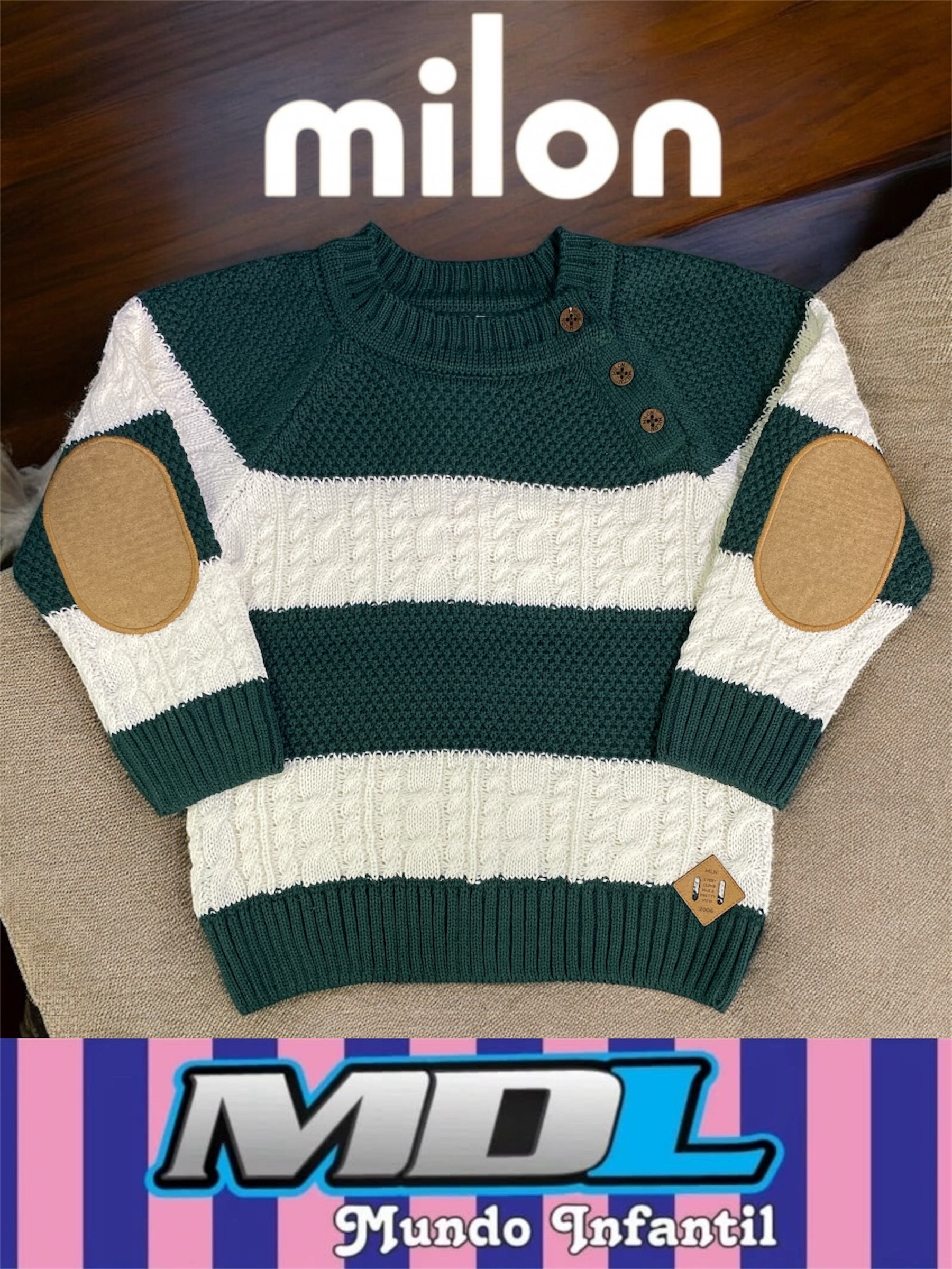 CASACO MASCULINO TRICOT VERDE PINHEIRO MILON