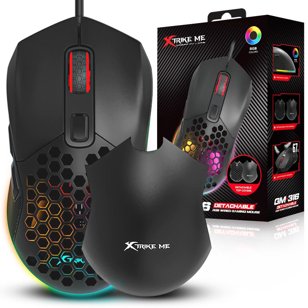 Mouse Gamer Xtrike-ME GM-316, Preto, Customizável 2 em 1
