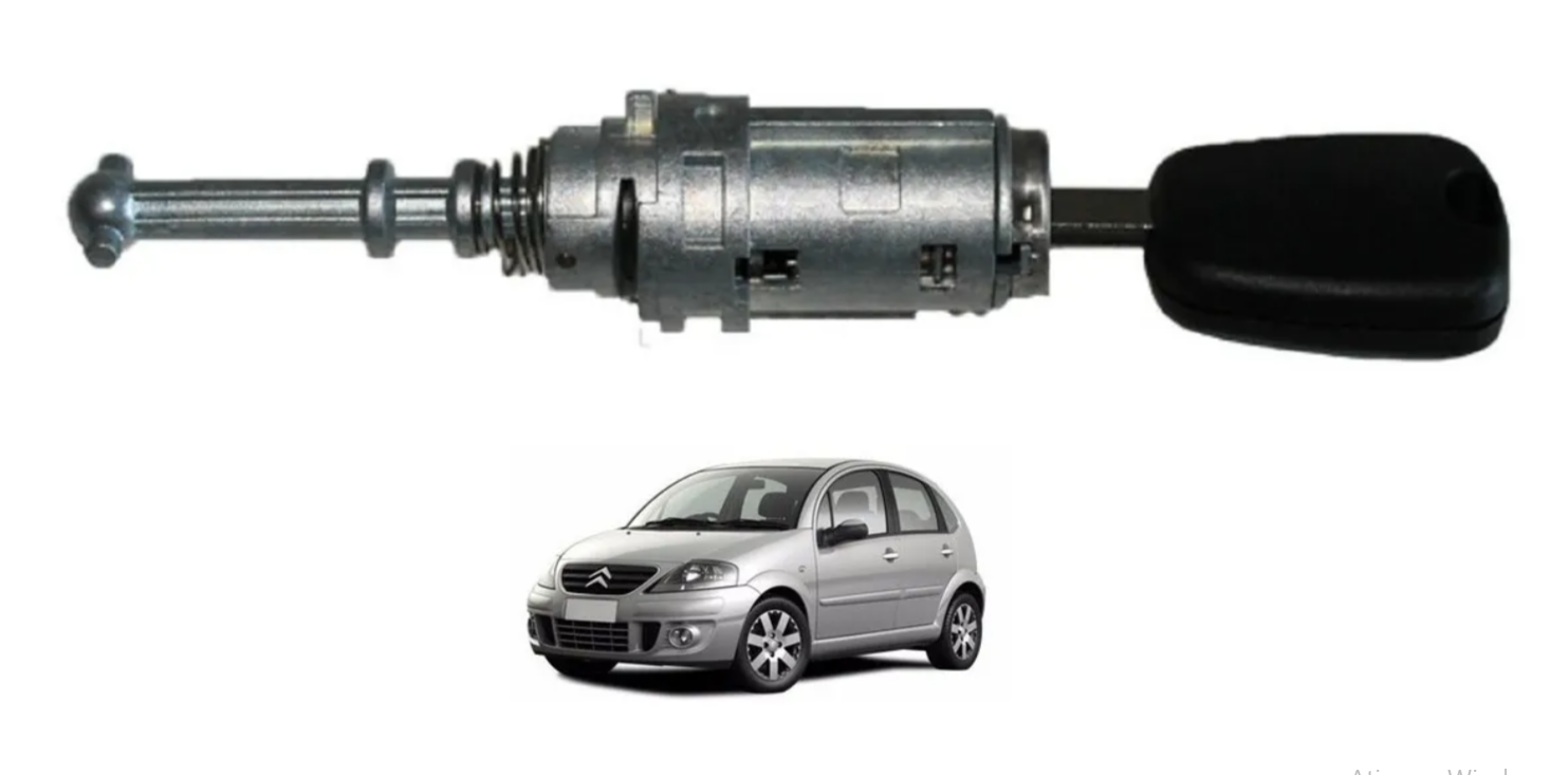 Cilindro Chave Porta Dianteira Esquerda Citroen C3