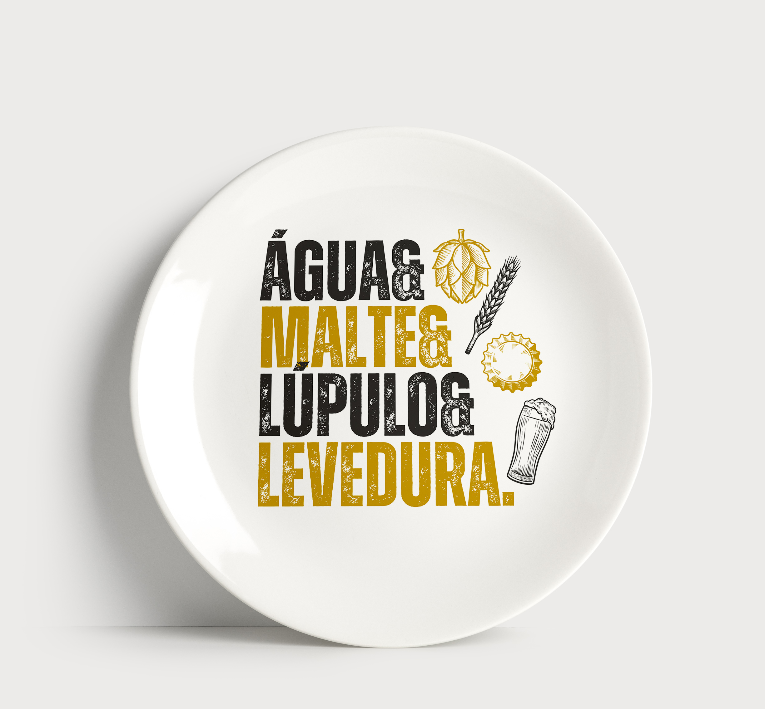 Prato Decorativo Cervejeiro Em Porcelana  - Estamparia Rio