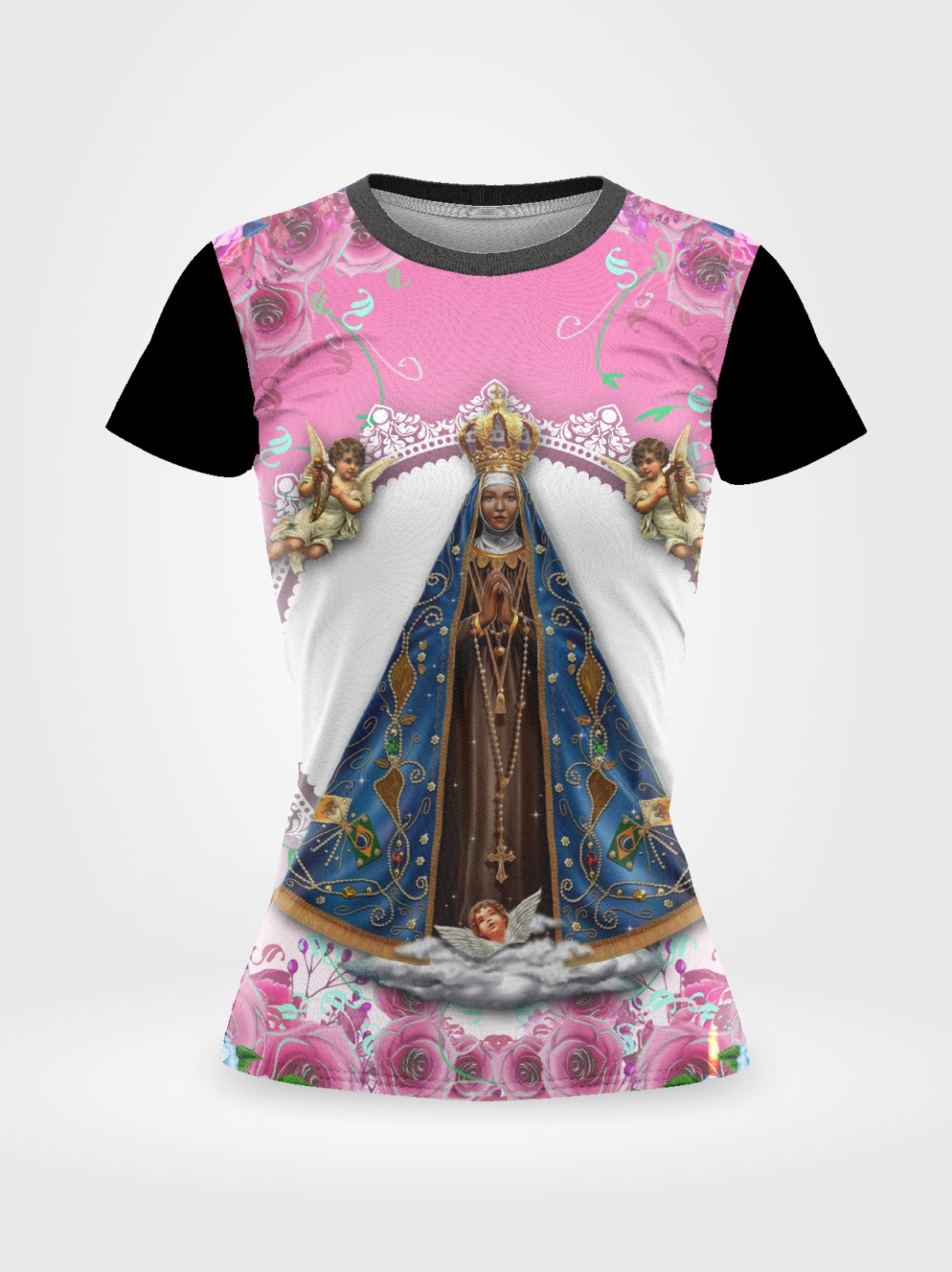 Blusa baby look santa Aparecida