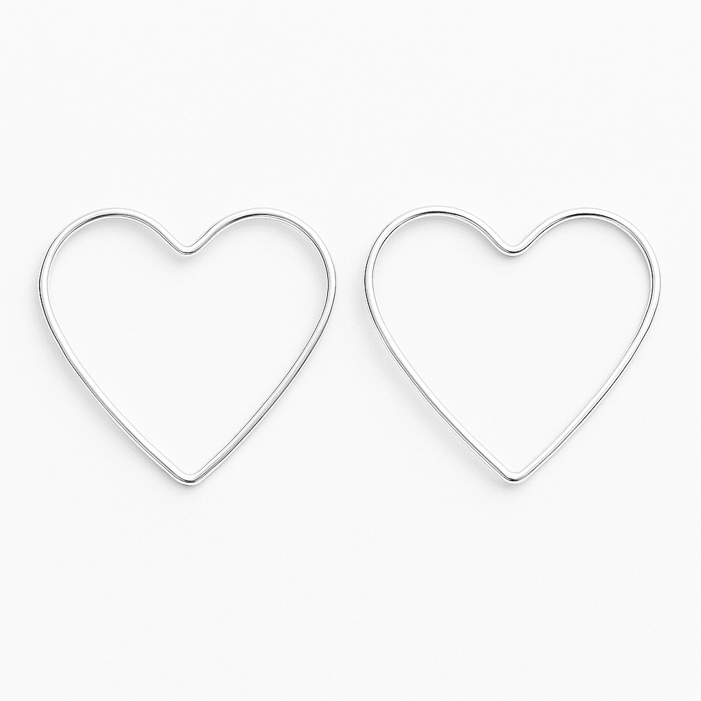Brinco Argola Coração 4cm Grande