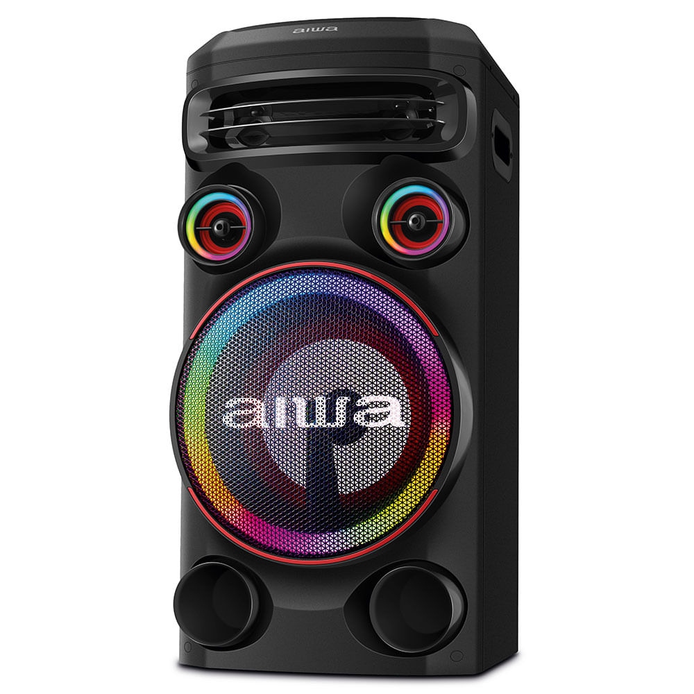 Caixa Amplificada AIWA Torre de Som T1W-02 , 1600W, RGB, AWS-T1W-02, Bivolt Preto