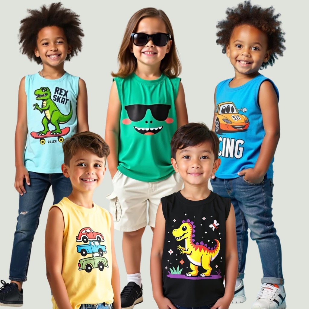 Kit 5 Regatas Infantis Menino