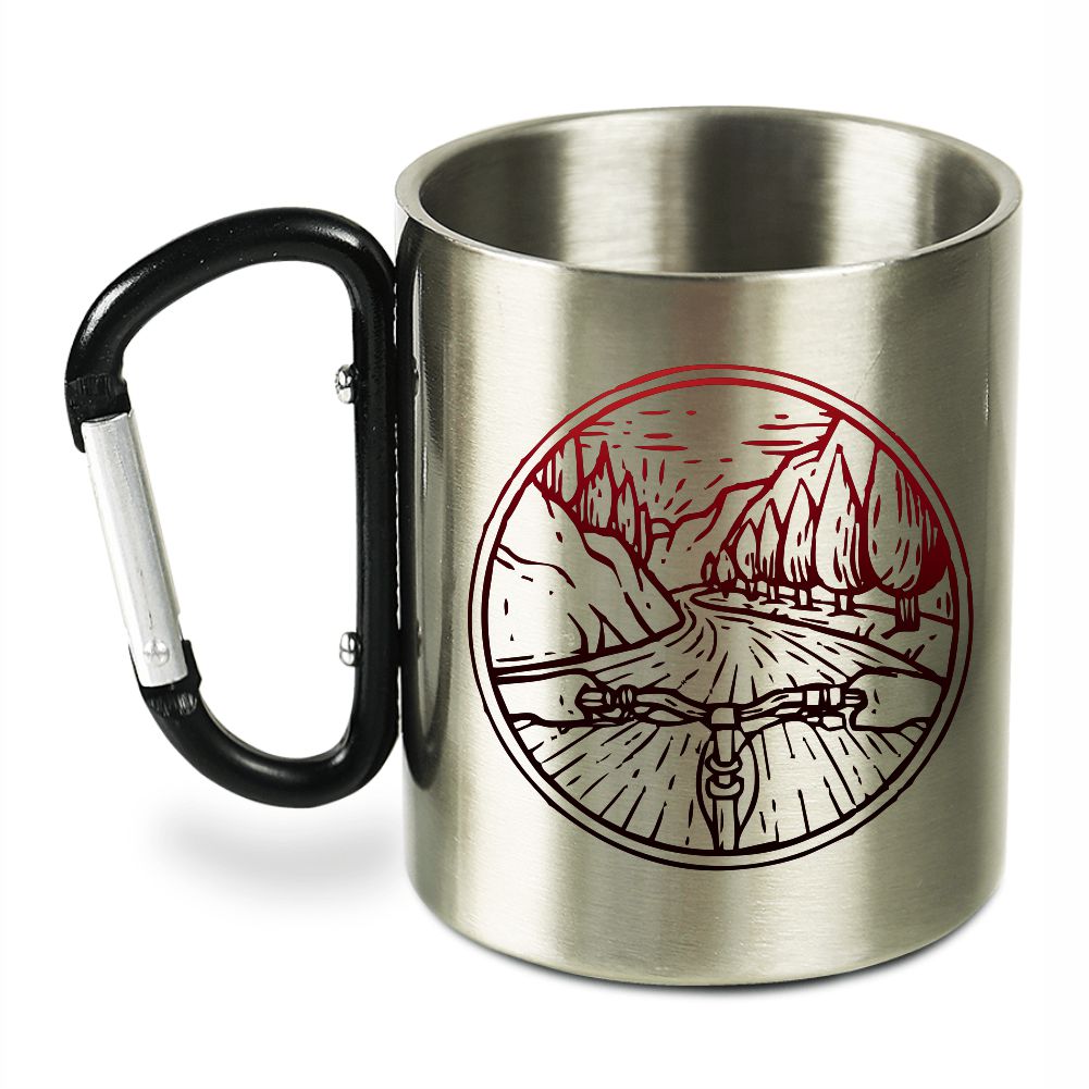 Bike e Natureza - Caneca Inox Alça Mosquetão 300ml