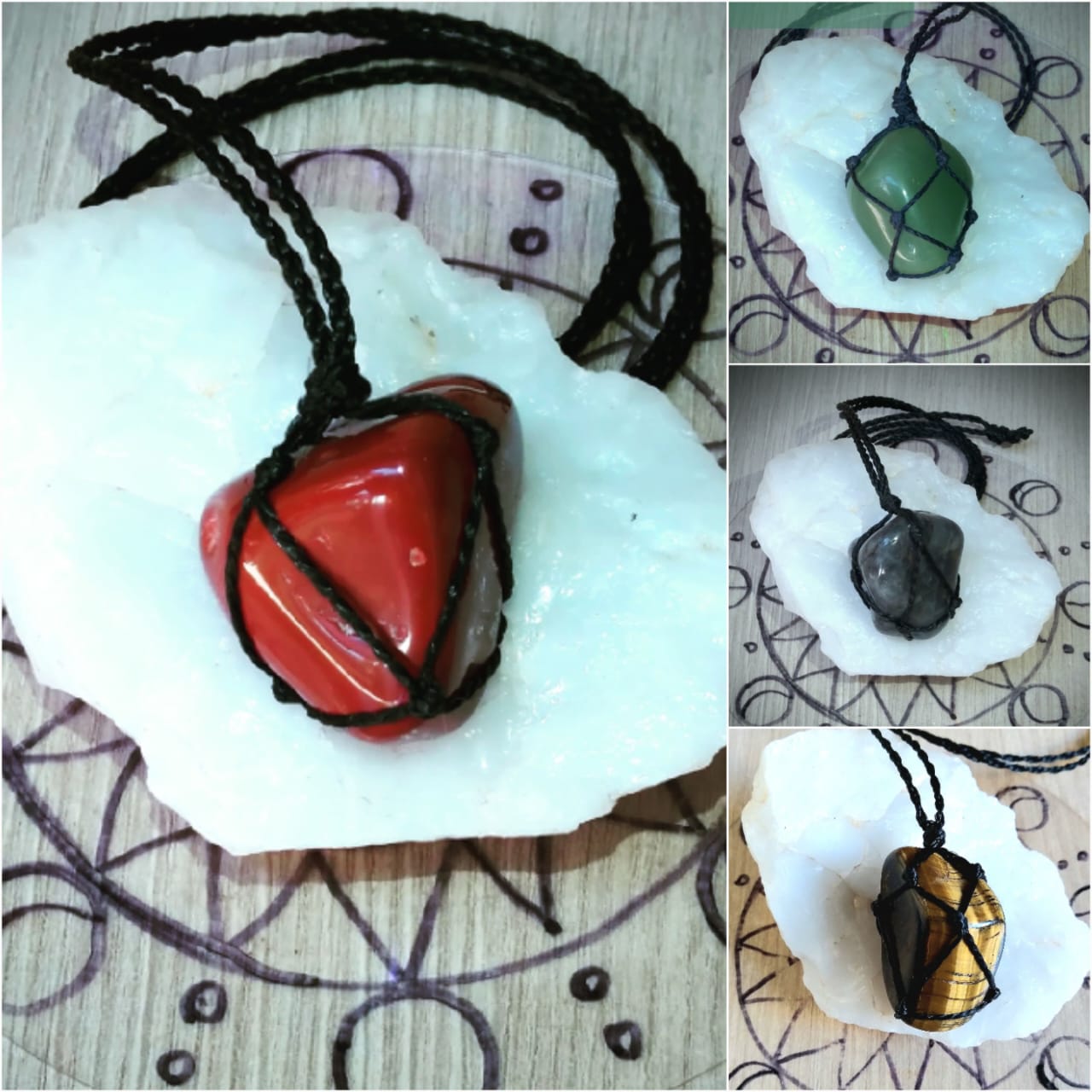 Colar de pedra natural na redinha - regulável