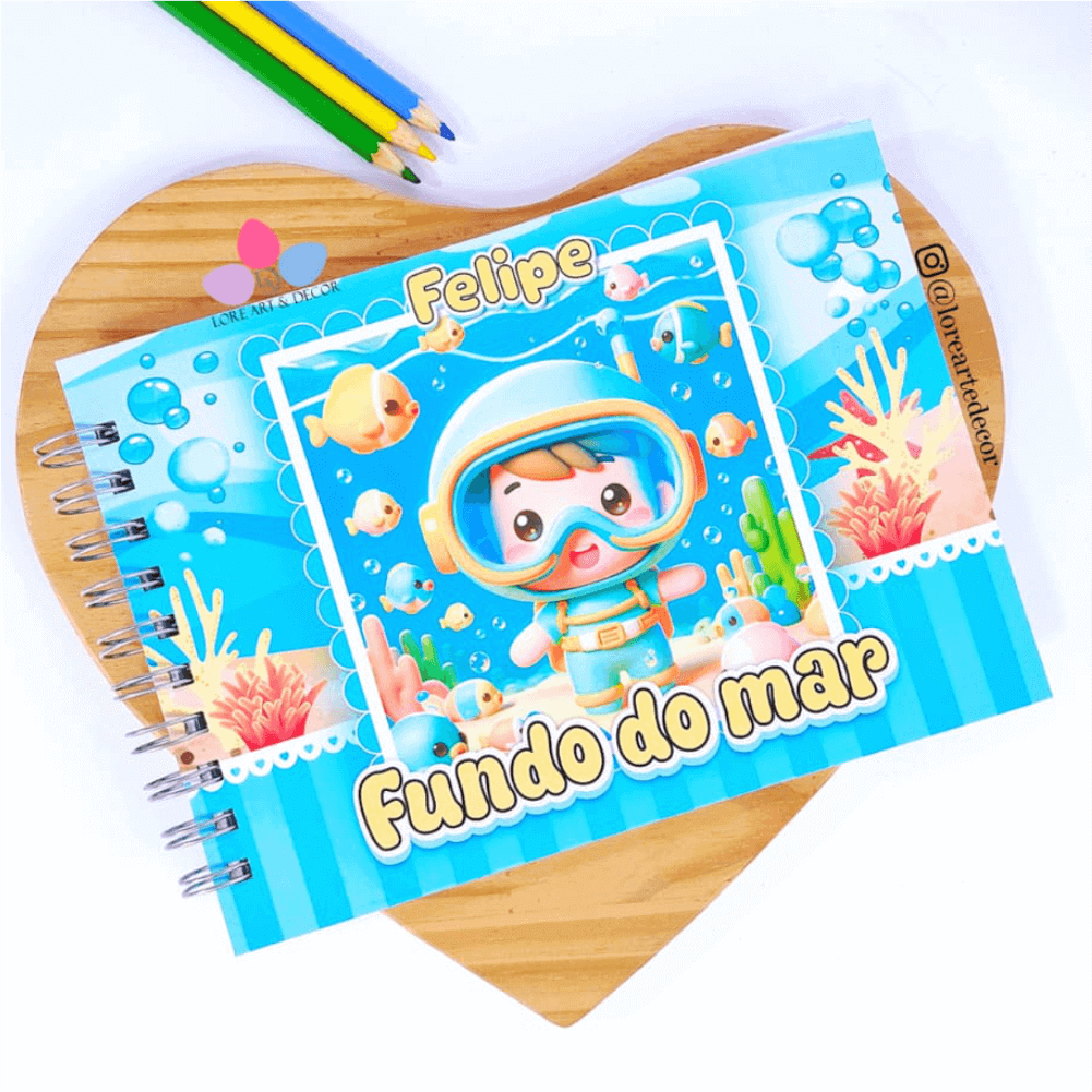 Livro de Colorir Fundo do Mar Menino