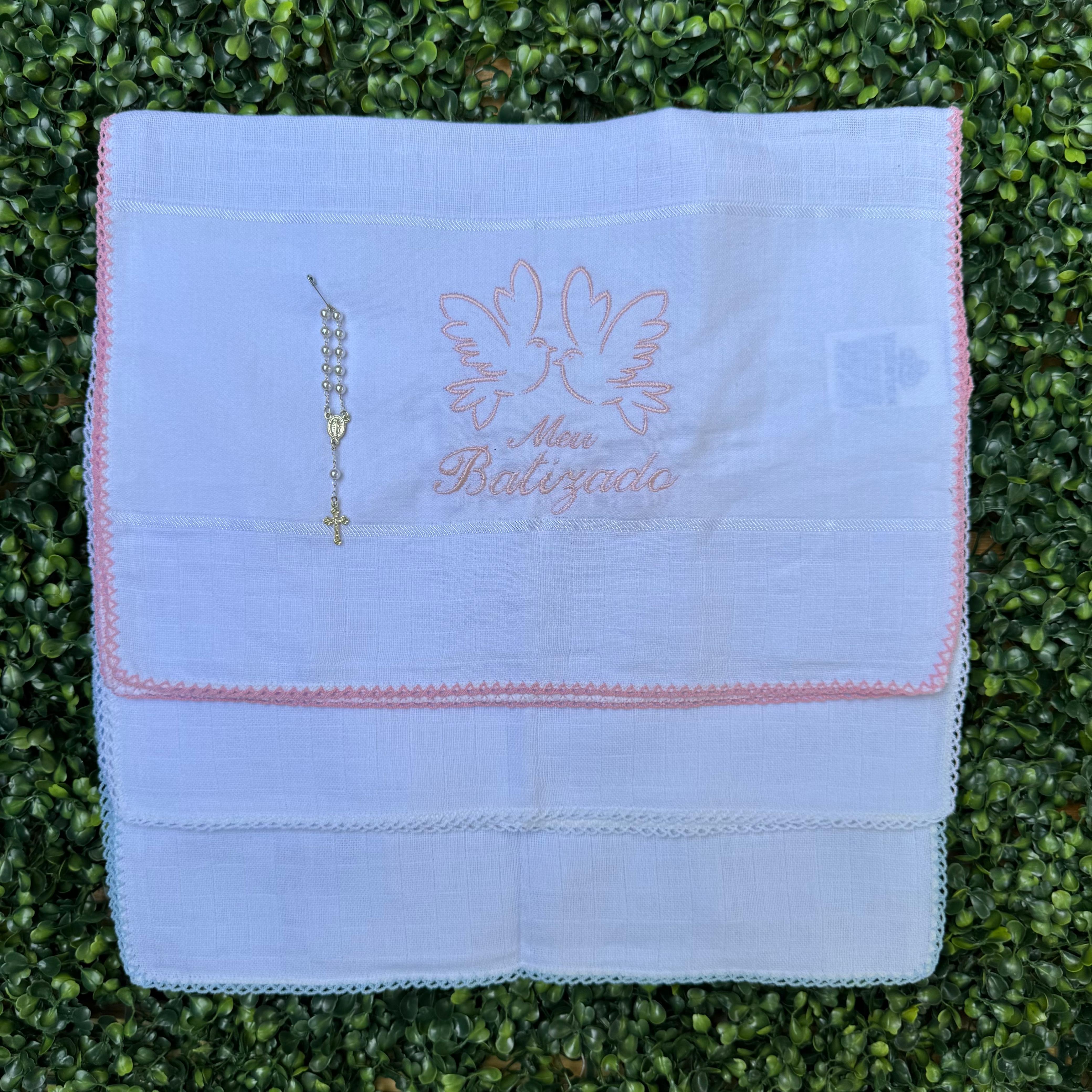 Toalha fralda de Boca + Mini Terço