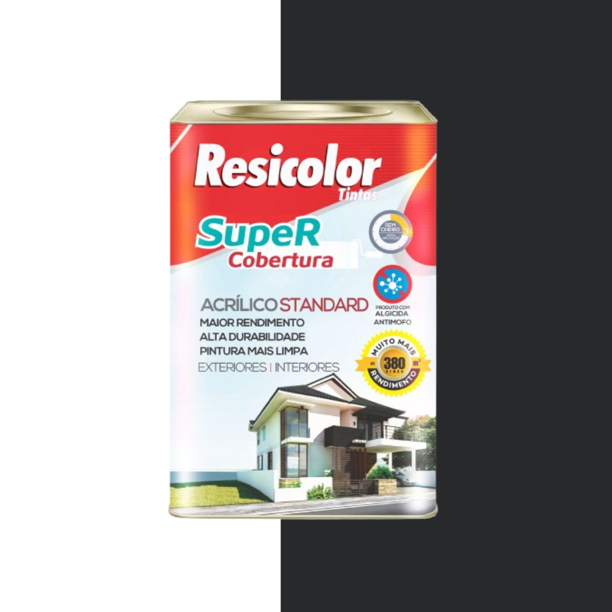 Tinta Acrilica Super Cobertura Foscca 16,2L Preto Absoluto