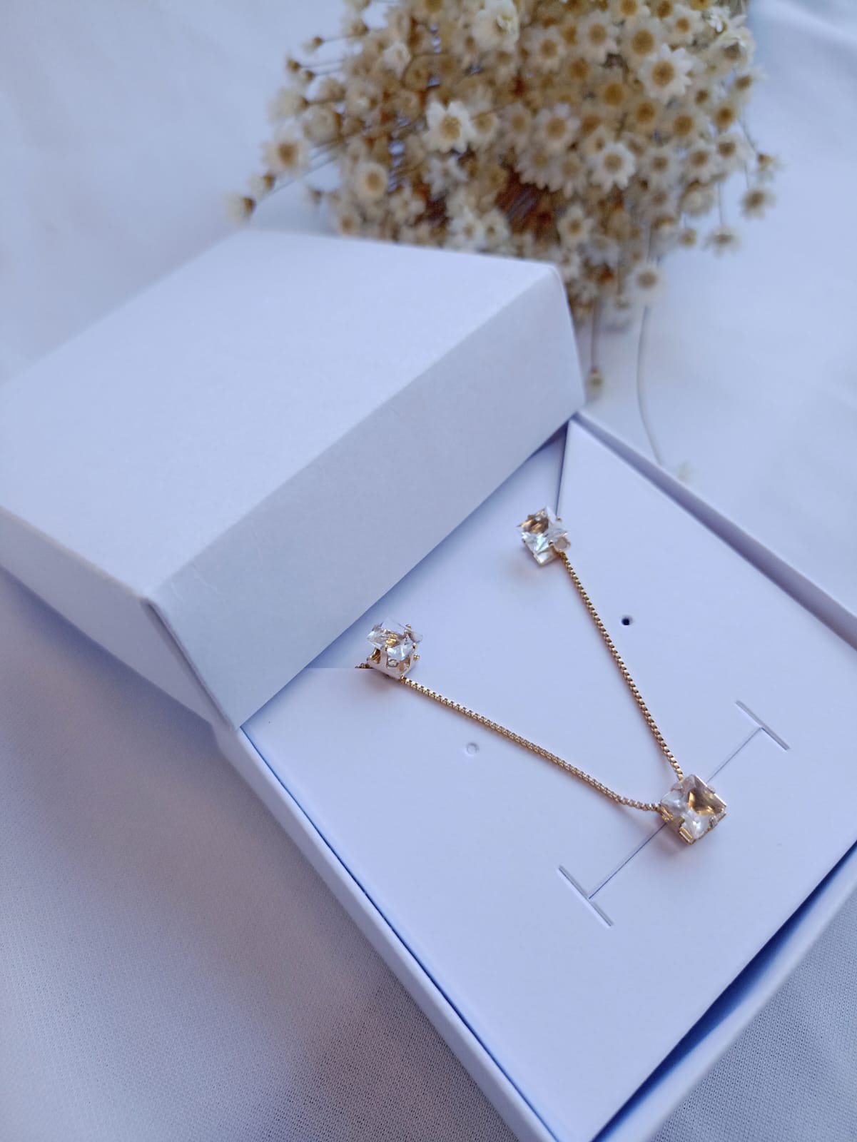 Conjunto ponto de luz quadrado 6mm em zircônia