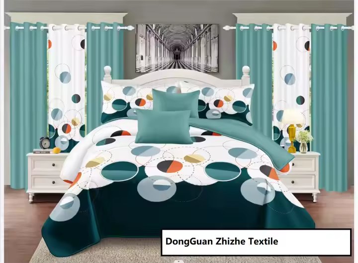 Estilo Africano Personalizado multi queen 10PCS Poliéster Folha e Cortina cama