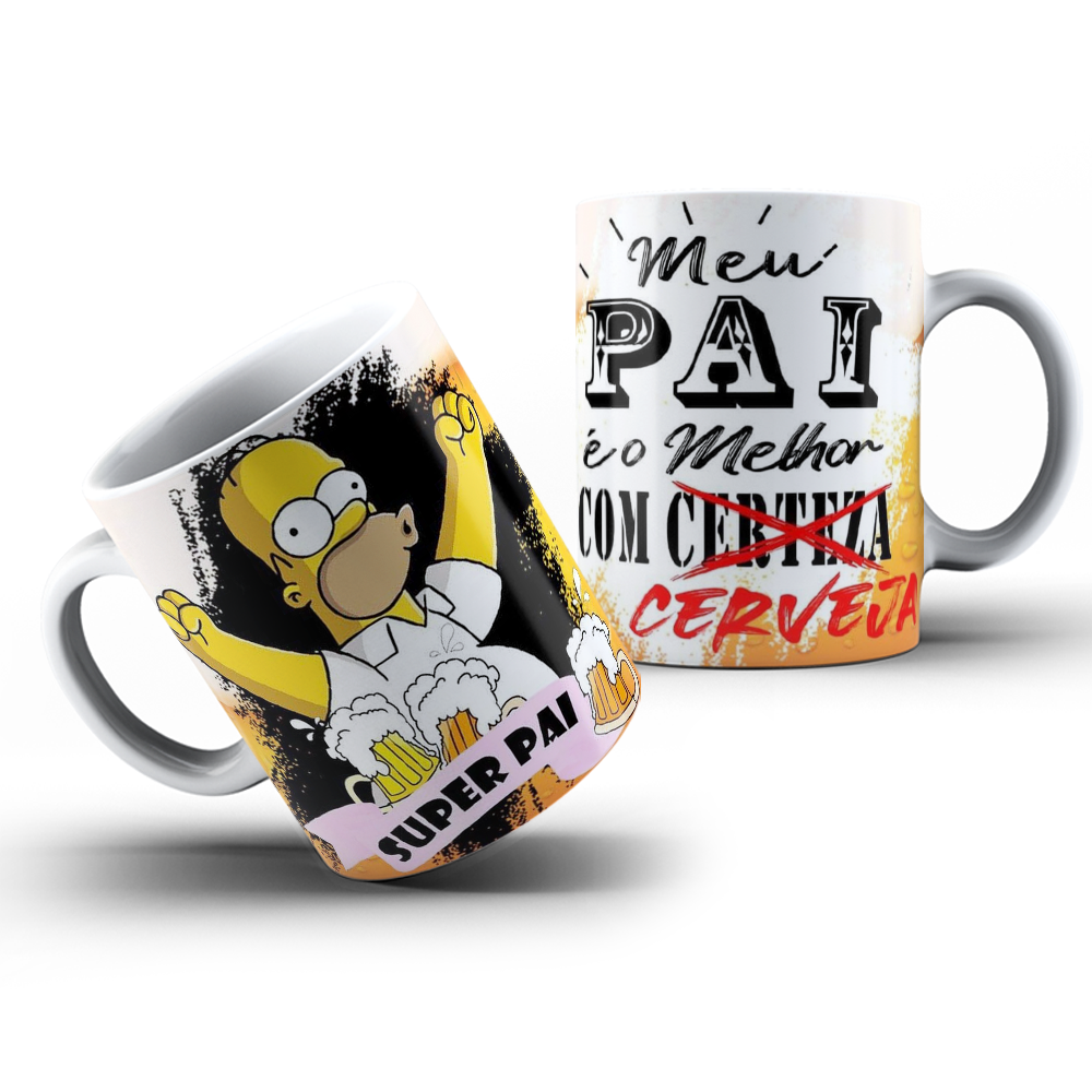 Caneca Cerâmica: Meu Pai é o Melhor Homer Simpson"