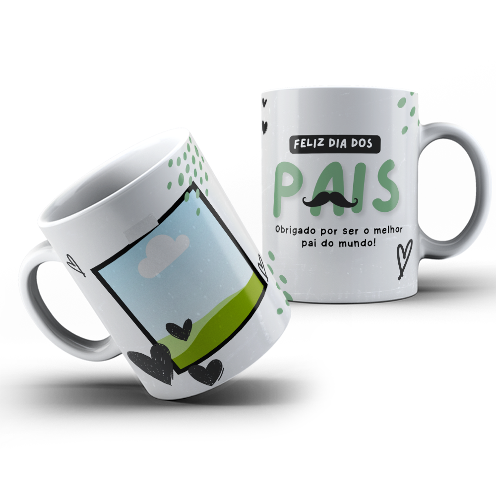 Caneca Cerâmica: Feliz dia dos Pais, Melhor Pai do Mundo