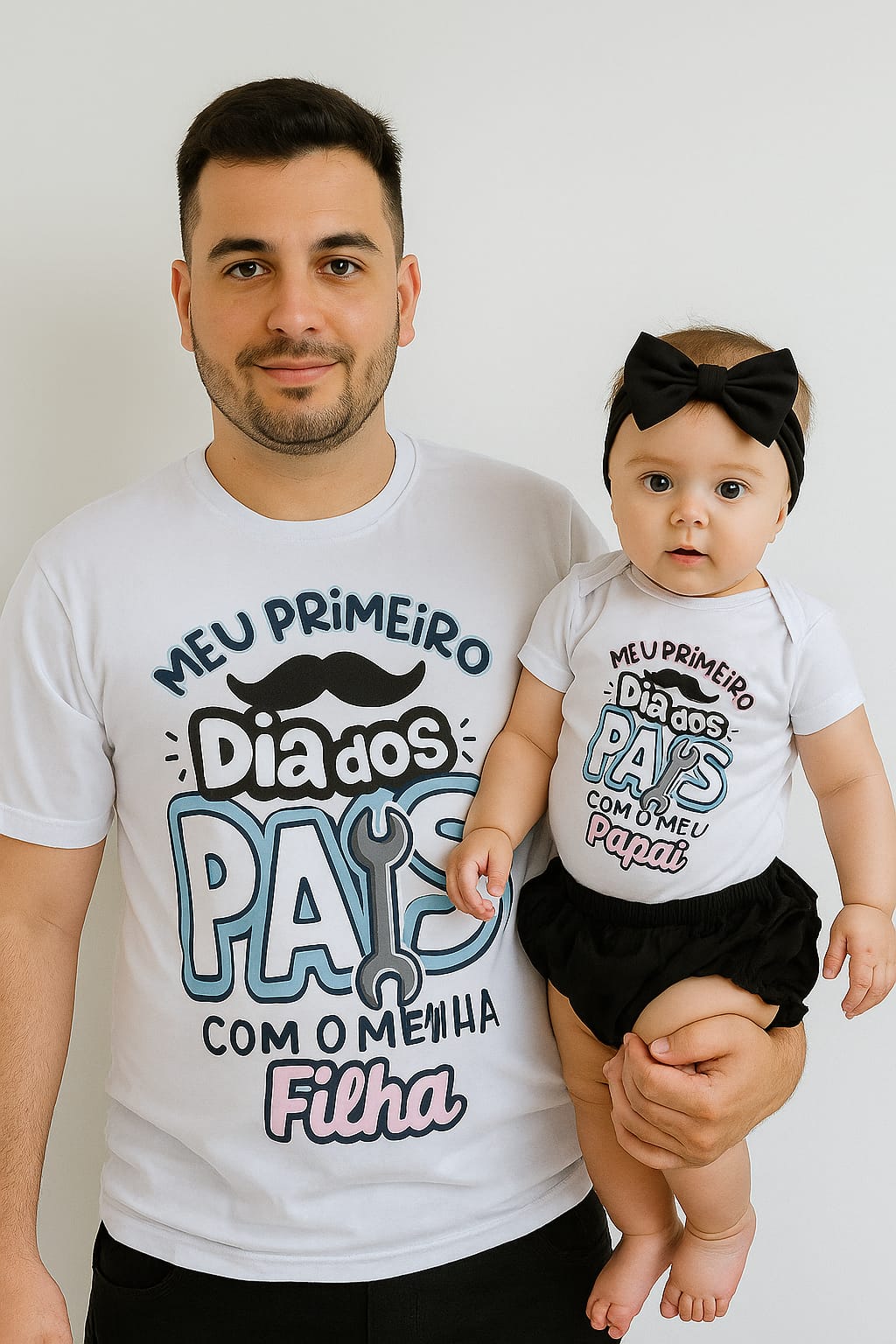 Meu Primeiro Dia dos Pais Menina Chave com Tapa Fralda