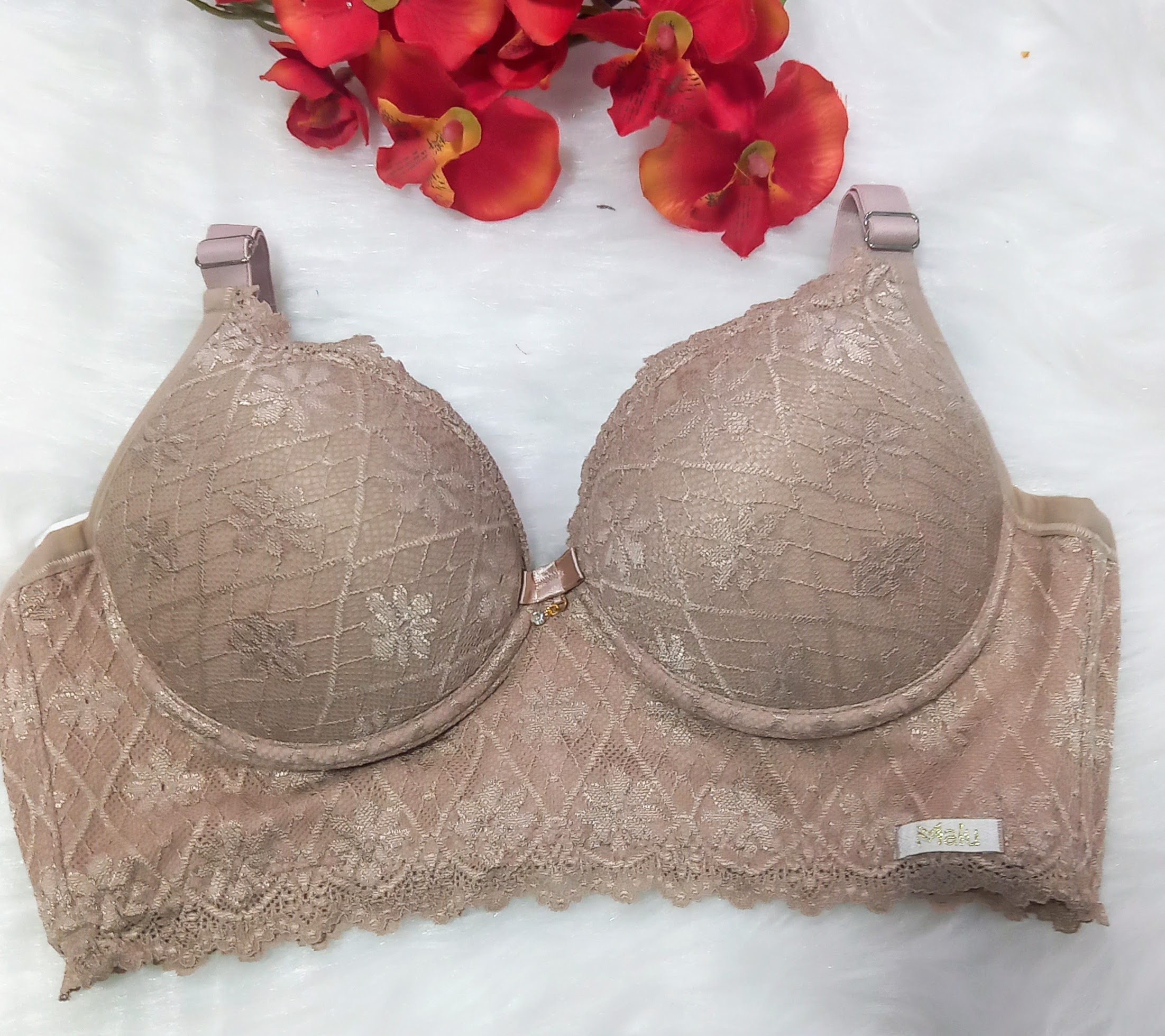 sutiã  corpet plus size  todo em renda ref-004