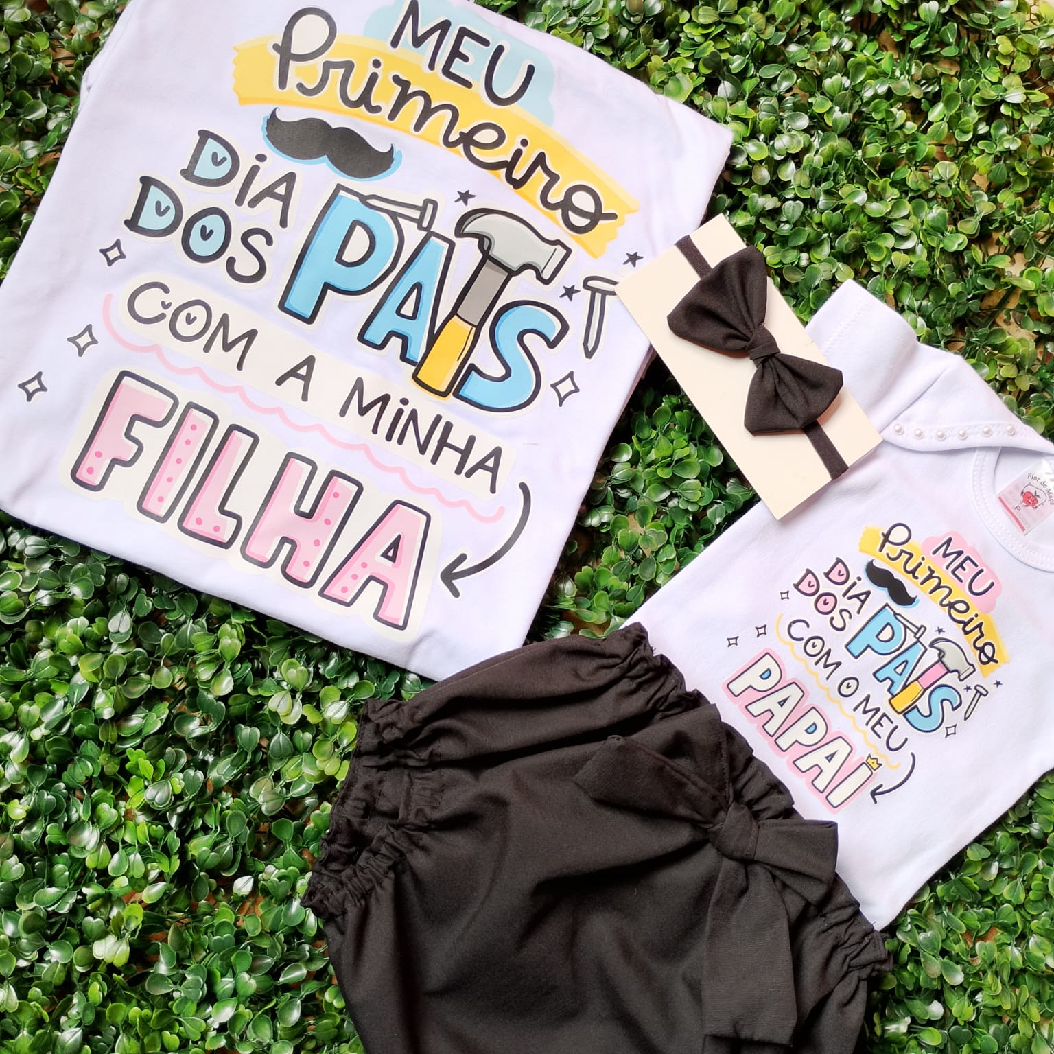 Meu Primeiro Dia dos Pais Menina Martelo com Tapa Fralda