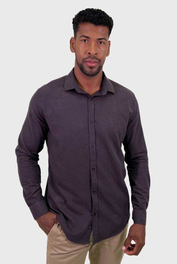 Camisa flanela manga longa slim fit
