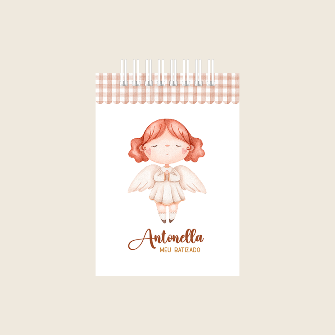 Bloquinho Personalizado (lembrancinha batizado) - Anjinho Girl