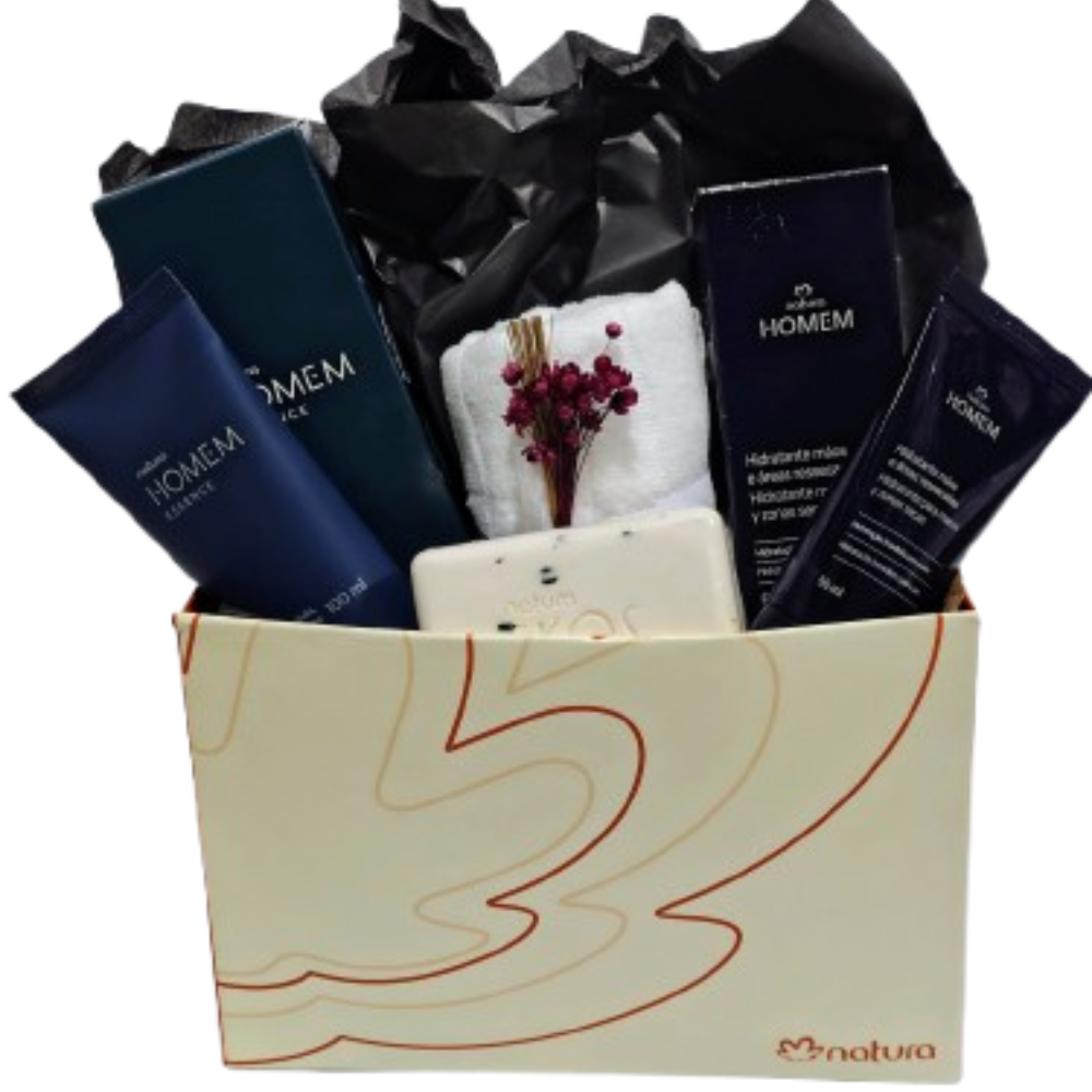 Cesta Presente Natura Homem com Shampoo, Hidratante e Sabonete Ekos