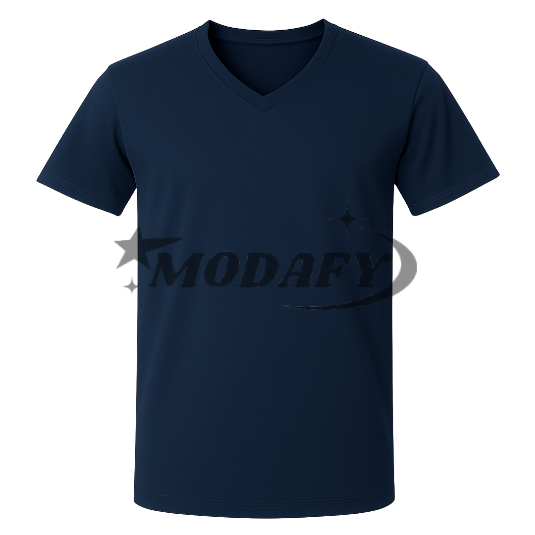 Camisa Gola V Azul Marinho Modafy