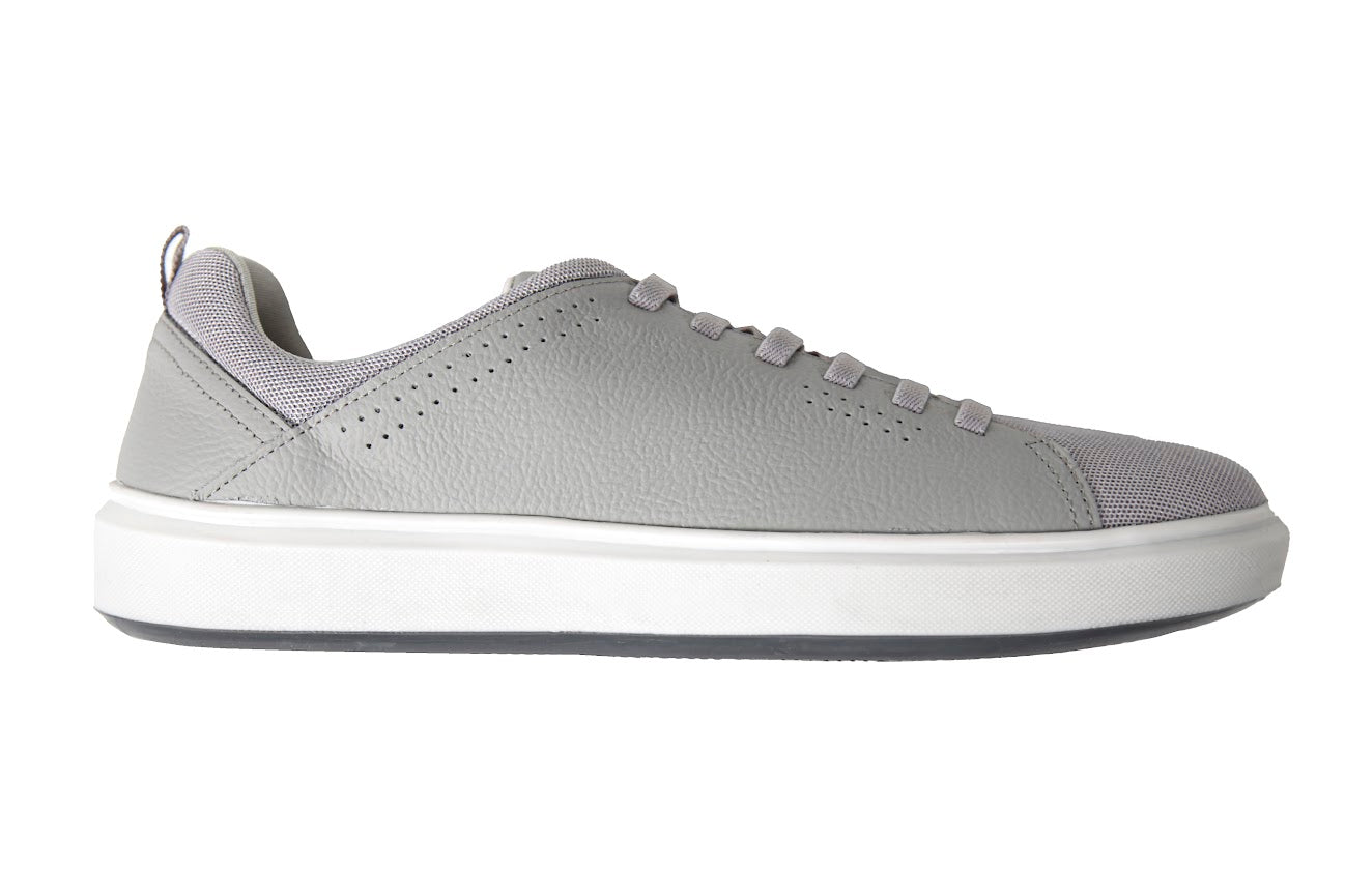 Tênis casual canvas couro - Cinza