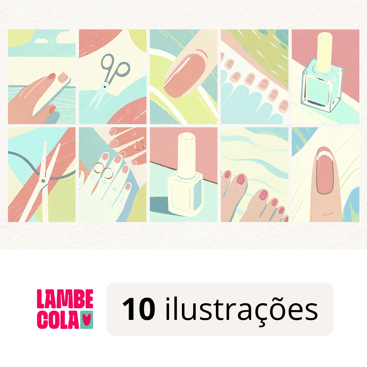 Kit papel de parede estilo Lambe Lambe decoração Estilo Manicure Delicada