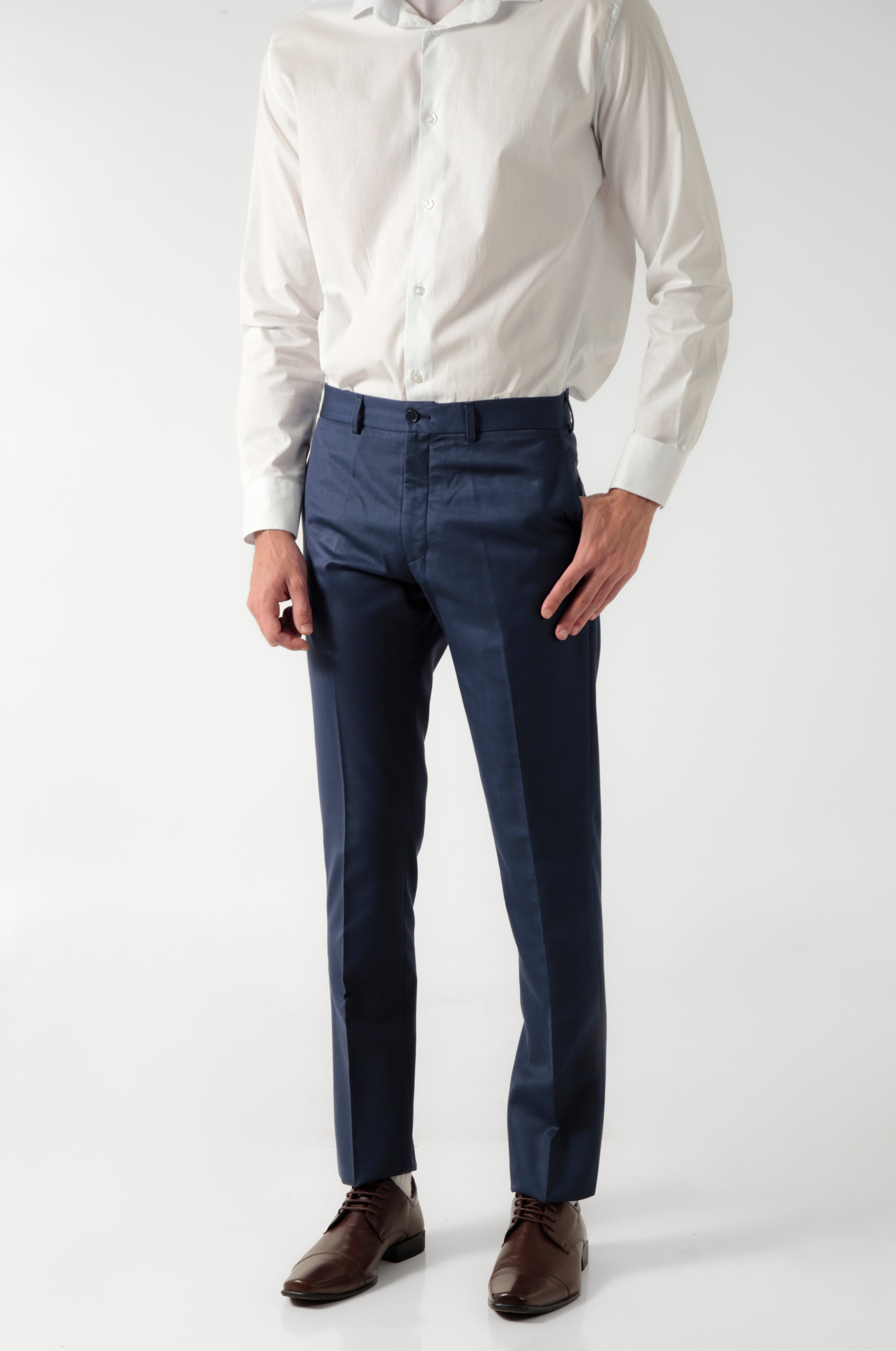 Calça alfaiataria poliviscose social lisa - Marinho