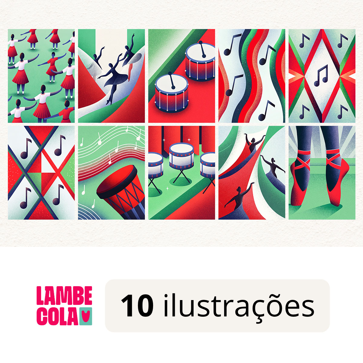 Kit papel de parede estilo Lambe Lambe decoração Dança e Melodia Vibrante