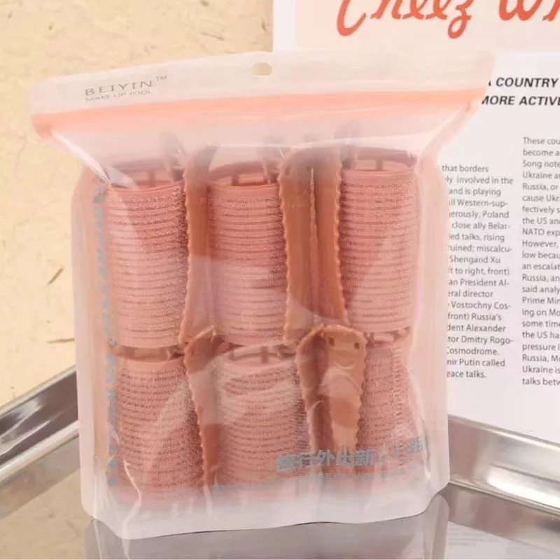 Kit 6 Bobs Grandes Cabelo Velcro Modeladores + 6 Prendedores,