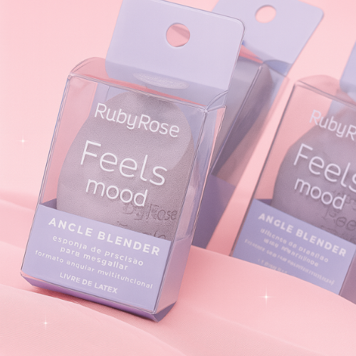 Esponja de Maquiagem Feels Mood Ruby Rose   Acabamento Profissional