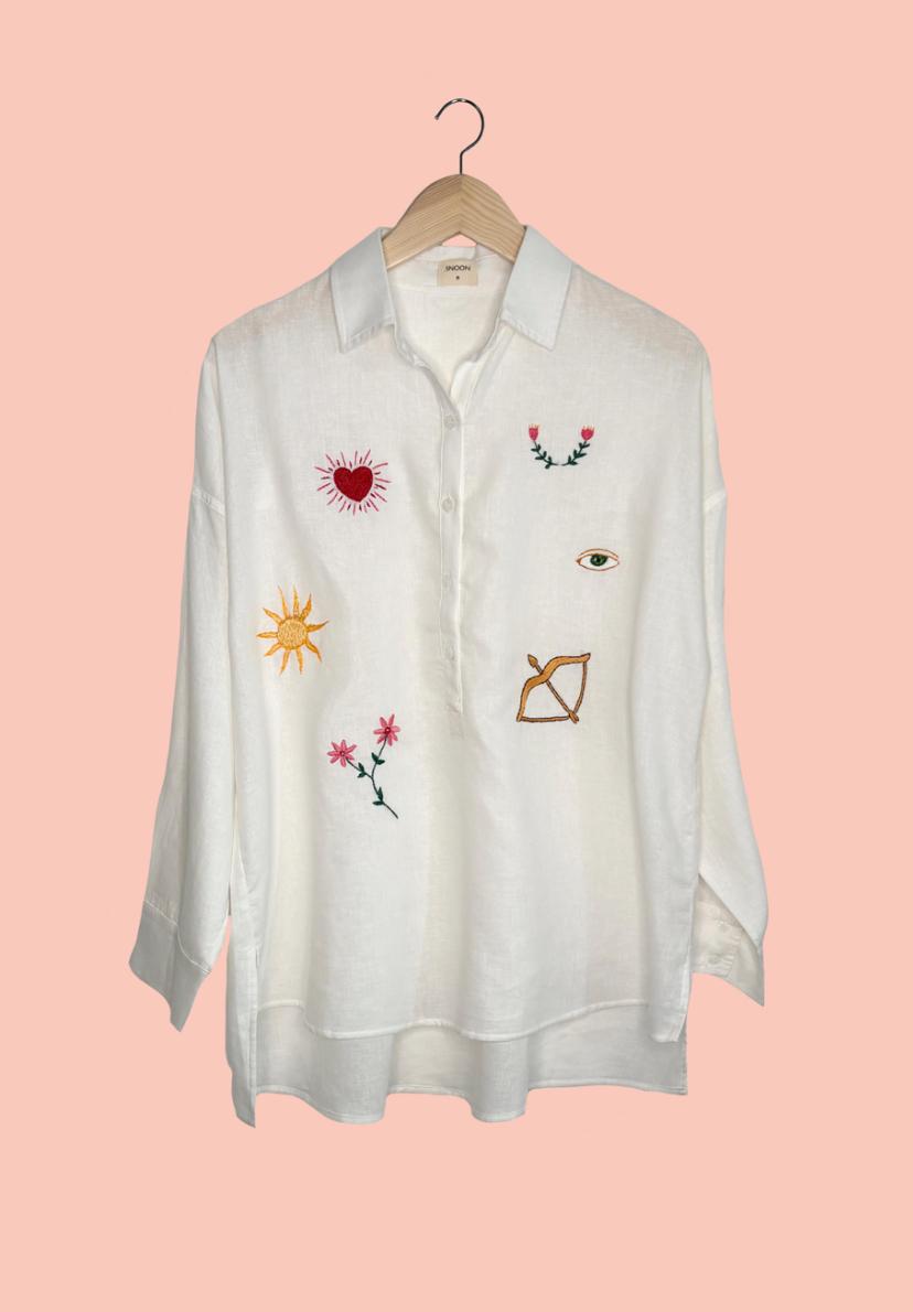 Bata Over Linho GAIA ( Flores )