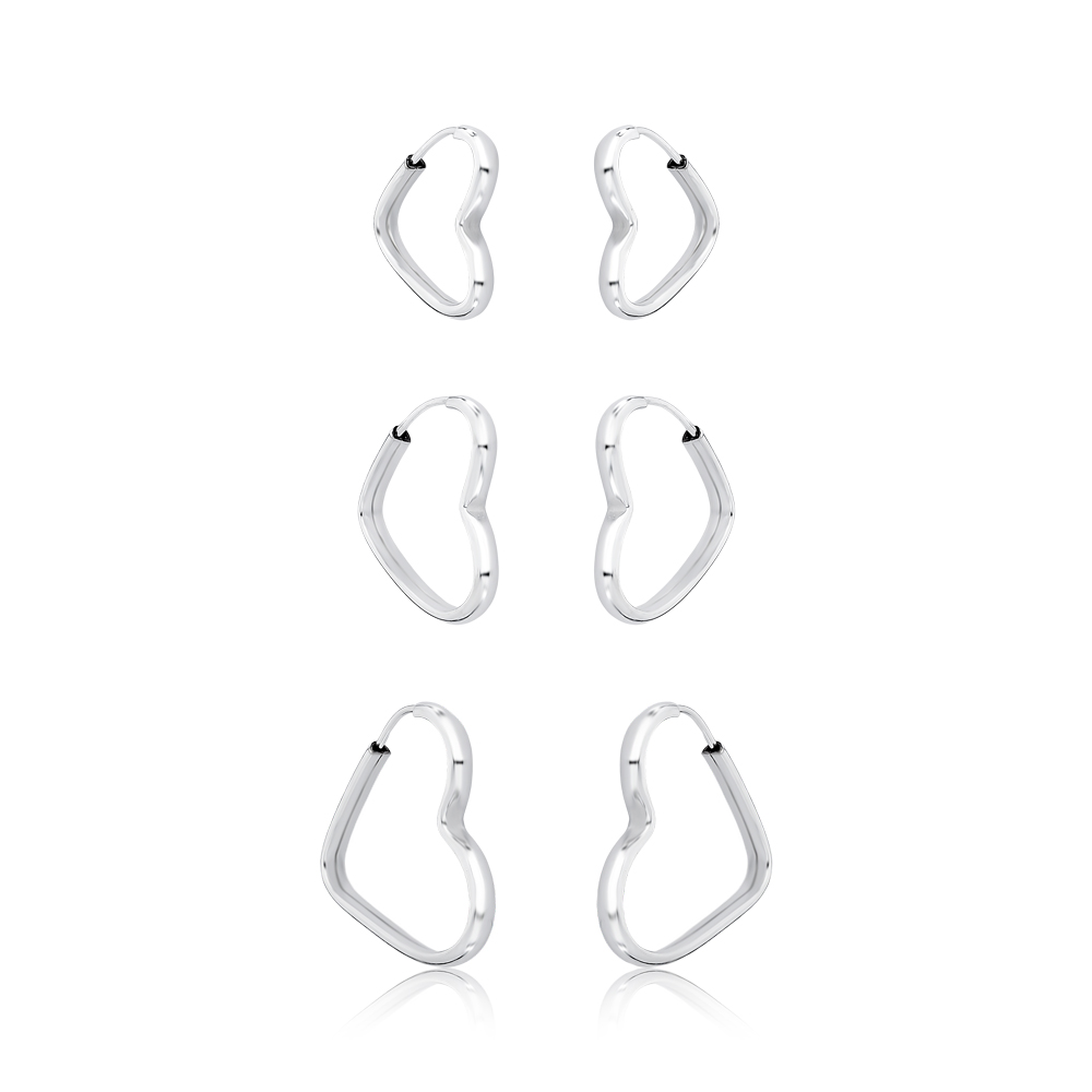 Argola Coração Prata 925